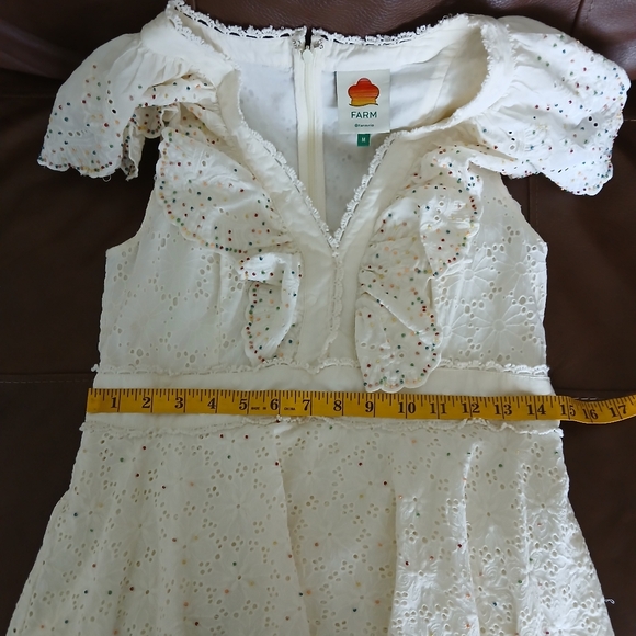 FARM RIO Eyelet patch beaded mini dress off-white - Picture 13 of 16